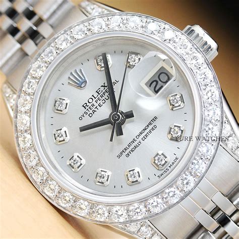 ladies rolex diamonds|ladies rolex diamond bezel replacement.